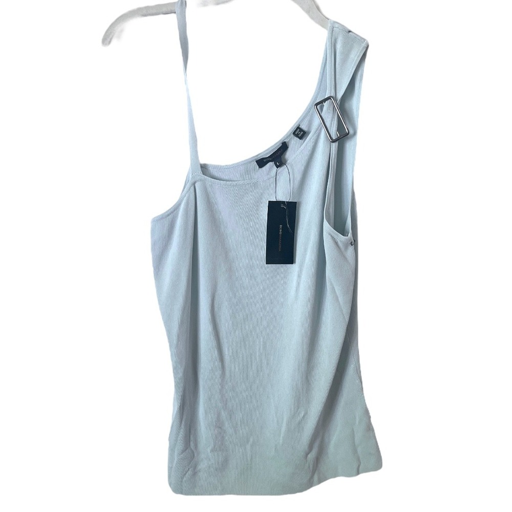 NWT BCBG Beach‎ Blue Asymmetrical Tank Top L